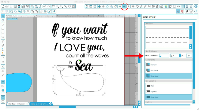 Silhouette Studio printer line thickness