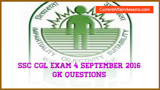 SSC CGL Questions 4 September 2016