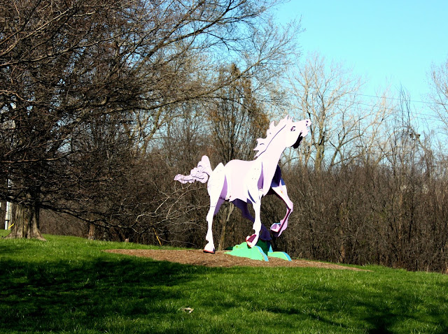 Charger horse sculpture in Skokie