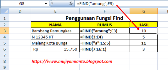 soal excel find