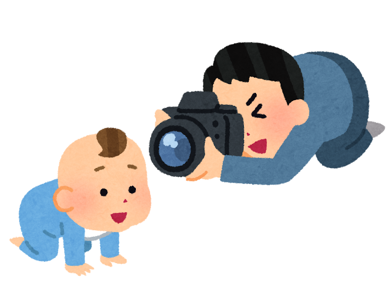 子供の写真を撮る父親のイラスト かわいいフリー素材集 いらすとや