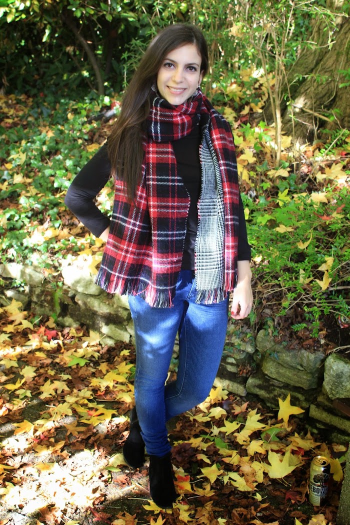 New Look perfect red tartan scarf