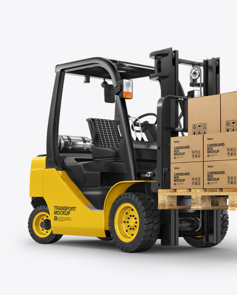 Download Free Forklift Mockup - Right Half Side View Branding ...