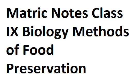 Matric Notes Class IX Biology Methods of Food Preservation matricnotes0