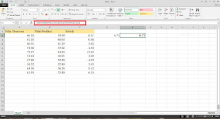 Cara menghitung RMSE dengan excel