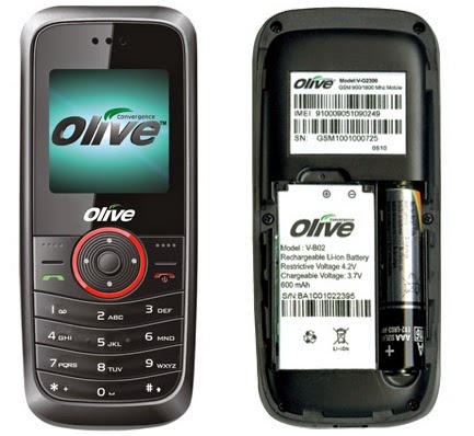 Olive FrvrOn V-G2300, Handphone hybrid Li-On baterai dan 