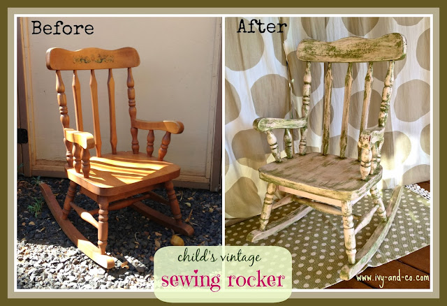 child's antique rocking chair before and after