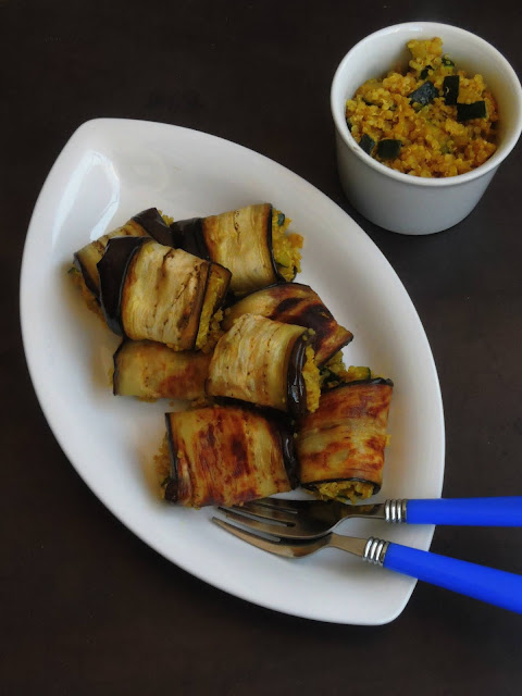 Spiced Quinoa Eggplant rolls