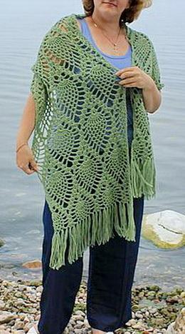 green Pineapple Crochet Wrap