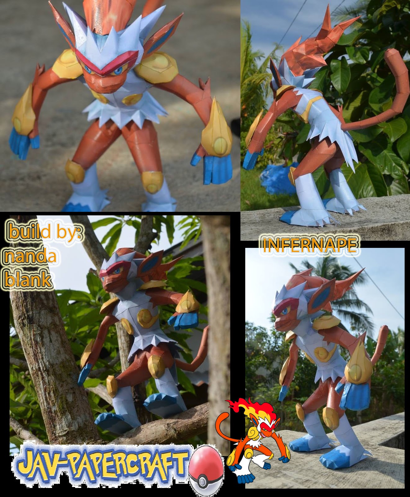 Pokemon Infernape Papercraft