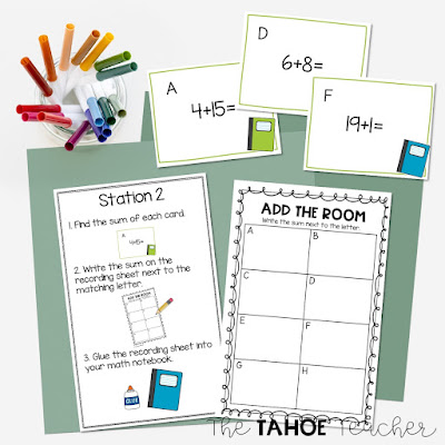 Back to school math unit for second grade practicing addition, subtraction, and skip counting