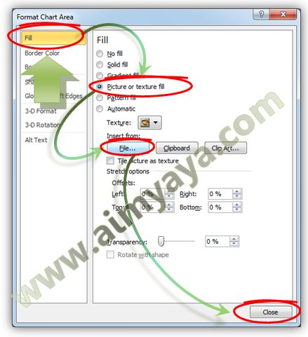 Gambar: Memberikan gambar untuk background grafik di Microsoft Excel 2010