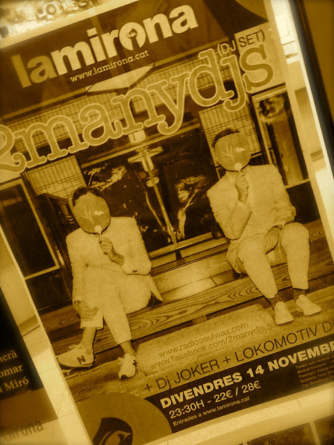 Cartell actuación 2manydjs sala mirona de girona divendres 14 de noviembre