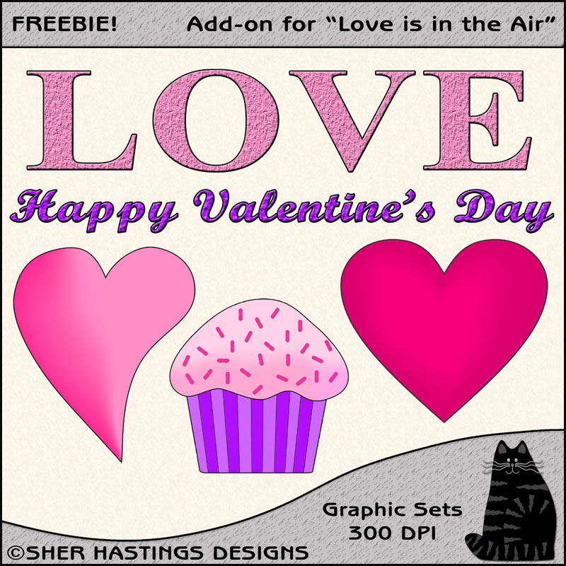 I created an add on to go with my Love Is In The Air graphic clipart kit