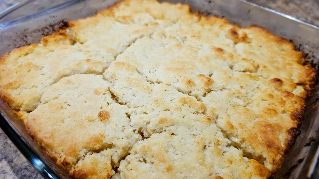 A pan of butter swim biscuits.