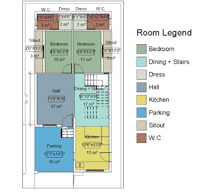  26 x 58 House Design | 1500 Sq ft House