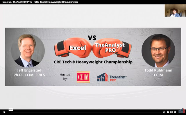 screenshot from recorded webinar: Excel vs TheAnalyst PRO, CRE Tech Heavyweight Championship