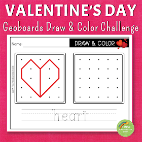 Valentines Day Themed Geoboard Draw and Color Game