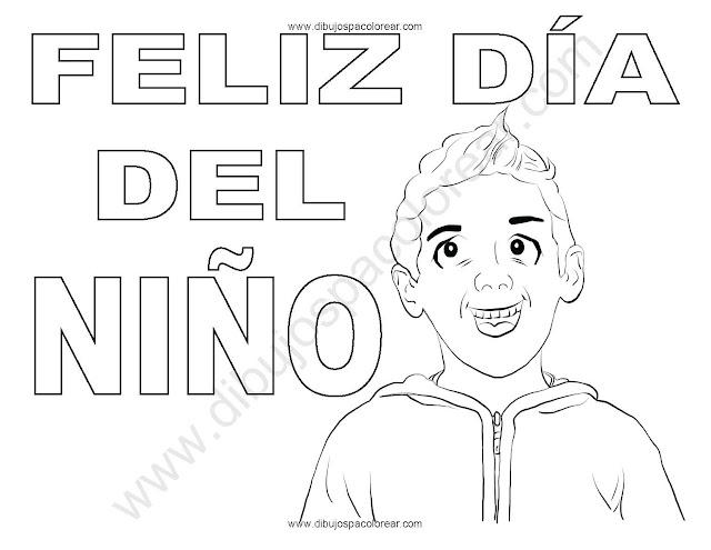 Día del niño 30 de abril dibujo para colorear