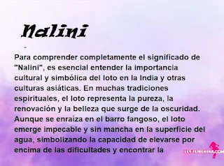 ▷ Significado del nombre Nalini