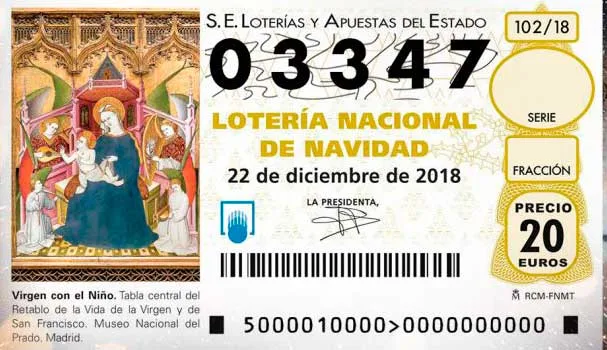 El gordo de la Lotería de Navidad (03347) pasa por Canarias