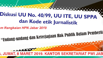 PWI Jabar Akan Gelar Diskusi UU Pers - UU ITE dan KEJ