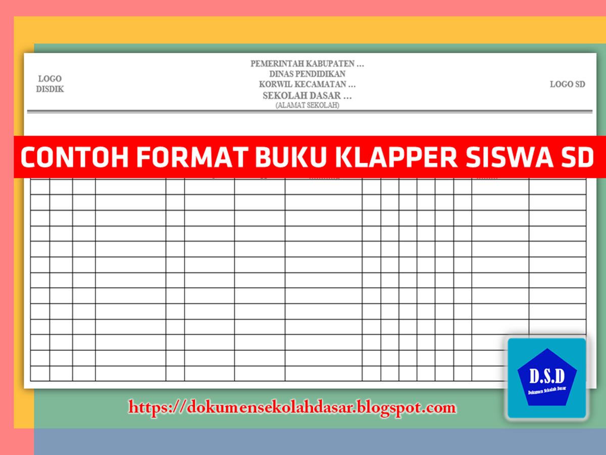 Contoh Format Buku Klapper Siswa SD