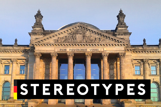 A Photo of the Reichtag with the text "stereotypes" in front of it