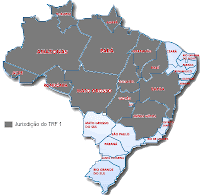 Mapa de jusrisdição do TRF 1ª Região. Saiba em quais Estados o Tribunal Regional Federal da 1ª Região atua de uma maneira bem didática, veja