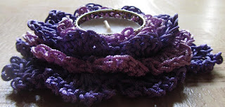 Sweet Nothings Crochet free crochet pattern blog ; photo of the Rose shaped tea light holder