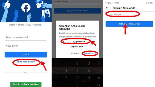 Cara Masuk FB yang Lupa Kata Sandi