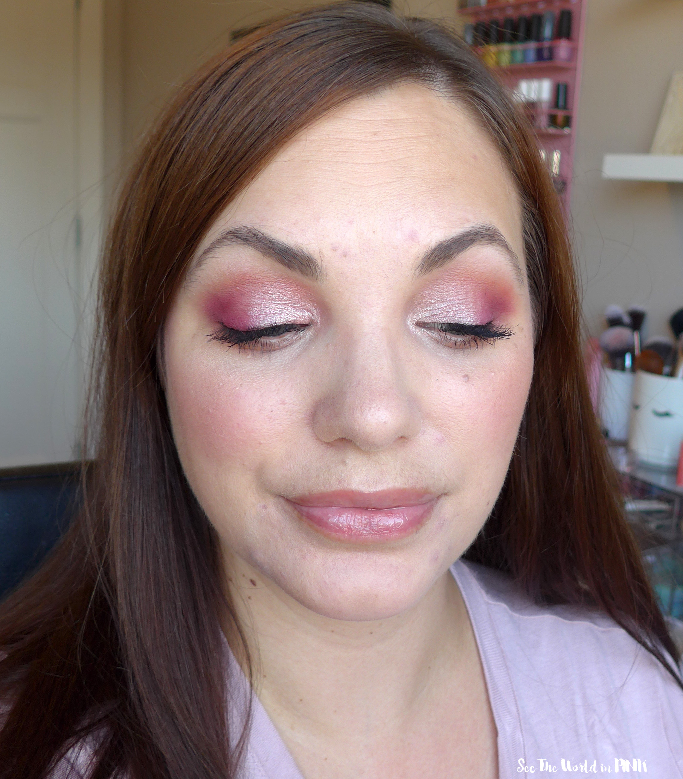 Jaclyn Cosmetics - Strawberry Feels Palette & Petal Drip Lip Oil ~ 3 Looks and Thoughts