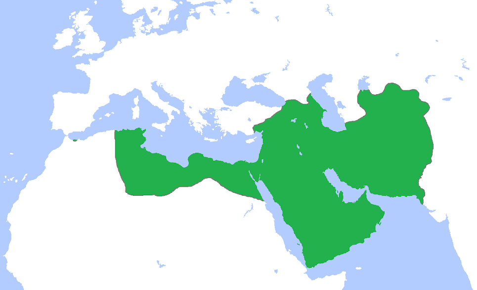 Map of the Abbasid Empire under Harun-ul-Rashid (786-809)