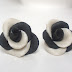 Your daily dose of pretty: Black & White Roses Earrings from Rubi's Art N'More on Etsy