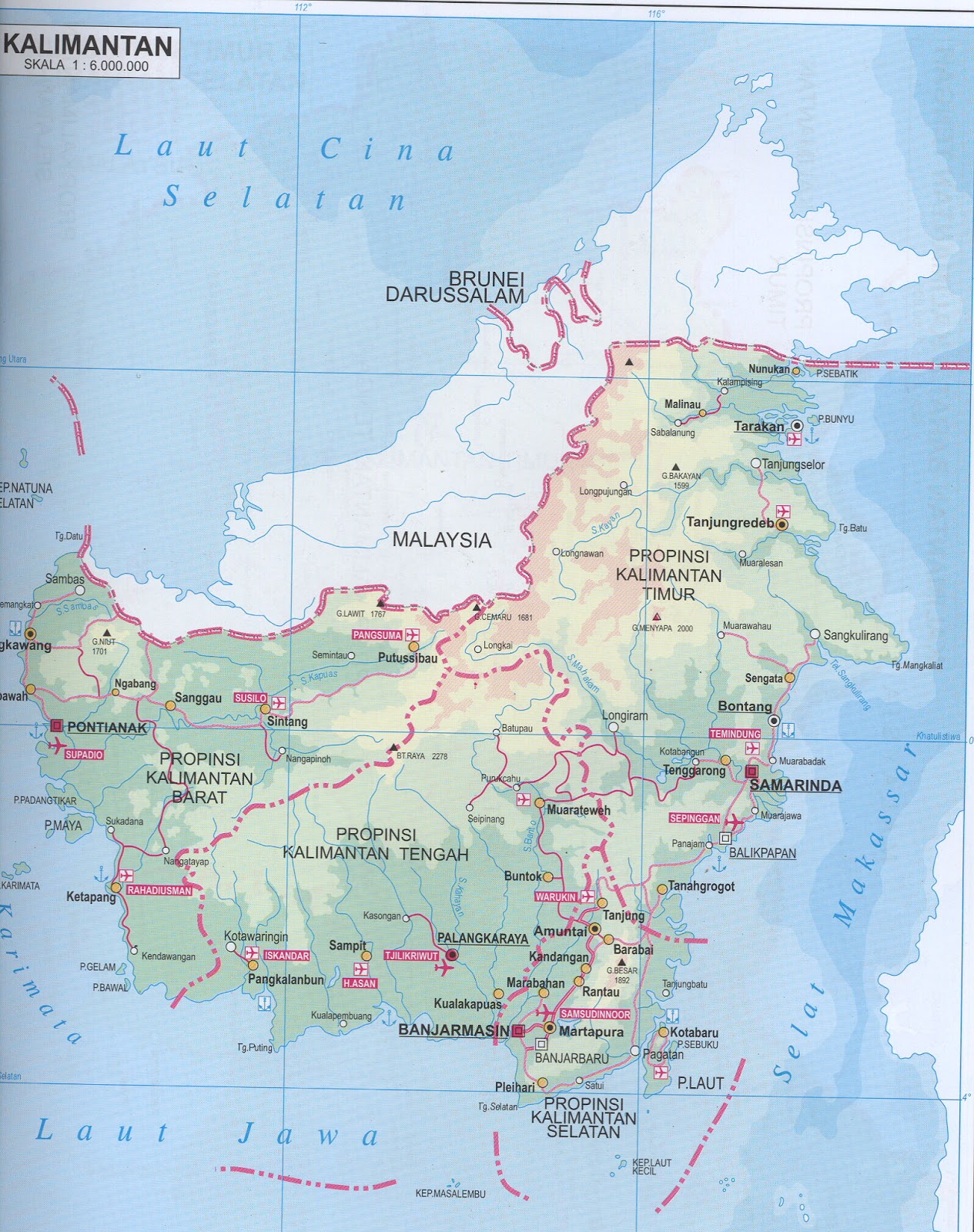 AMAZING INDONESIA KALIMANTAN  ISLAND MAP