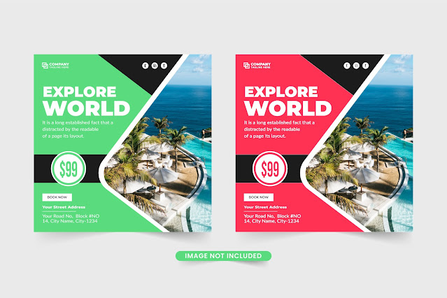 Travel agency ad template vector design free download