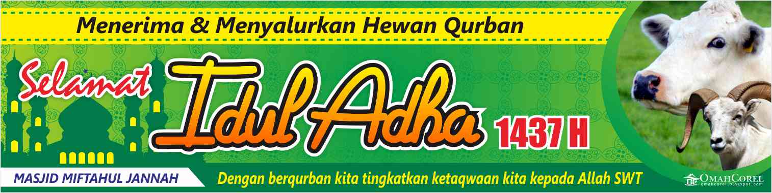 Desain Spanduk Idul Adha 1437 H Vektor CDR  Omah Corel