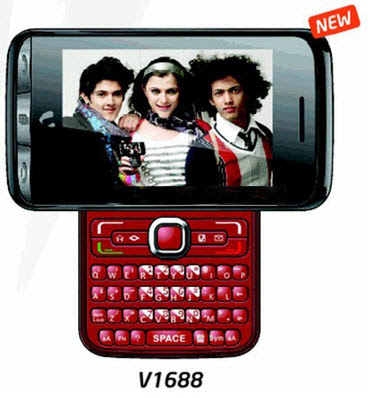 Videocon V1688 Swivel QWERTY Mobile India