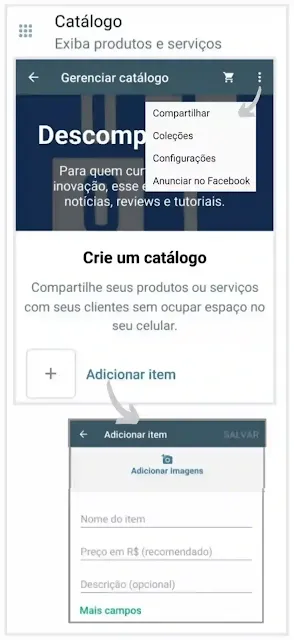 Catálogo de Produtos  do WhatsApp Business