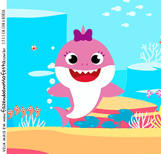 Baby Shark: Free Printable Candy Buffet Labels. 