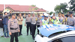 Polres Indramayu Gelar Apel Sarana Prasarana Dan Kendaraan Dinas Dalam Rangka Kesiapan Operasi Ketupat Lodaya 2024.