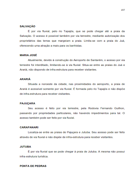 INVENTÁRIO DA OFERTA E INFRA ESTRUTURA TURÍSTICA DE SANTARÉM – PARÁ – AMAZÔNIA – BRASIL - 2010 - III. ATRATIVOS TURÍSTICOS