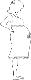 Silhouettes of Pregnant Women Clipart Baby on the Go