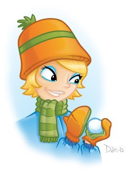 Danny Moore Illustration Snowball Winter Woman Cold Snow