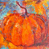 Fall Leaves and Pumpkin Acrylic Textured Still Life