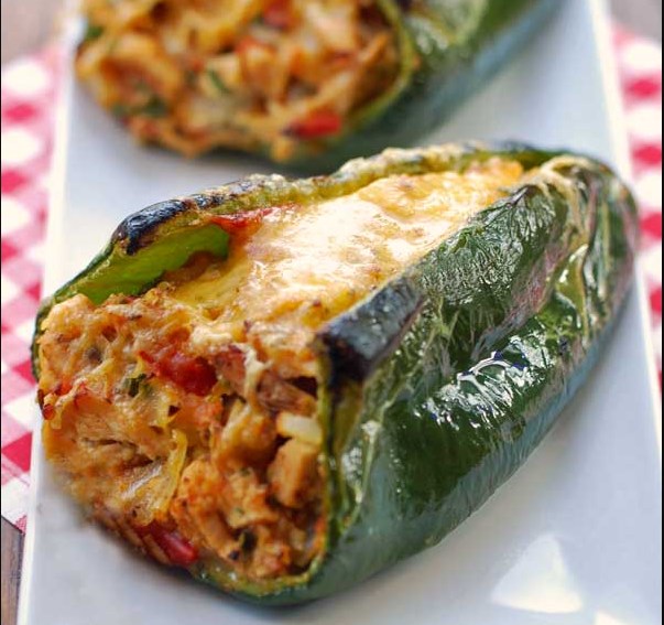 Stuffed Poblano Peppers #diet #chicken