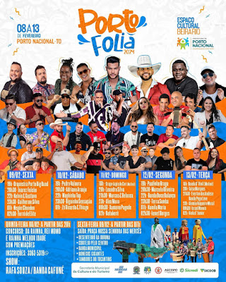 Programação do Carnaval 2024 de Porto Nacional-TO