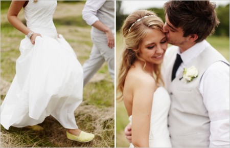 Ivory wedding shoes as an element for a classic wedding