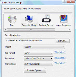 Save videos as WMV files to use as a windows screen saver