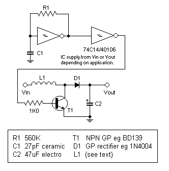 Chuyển đổi DC- DC tăng áp điện áp dùng 40106